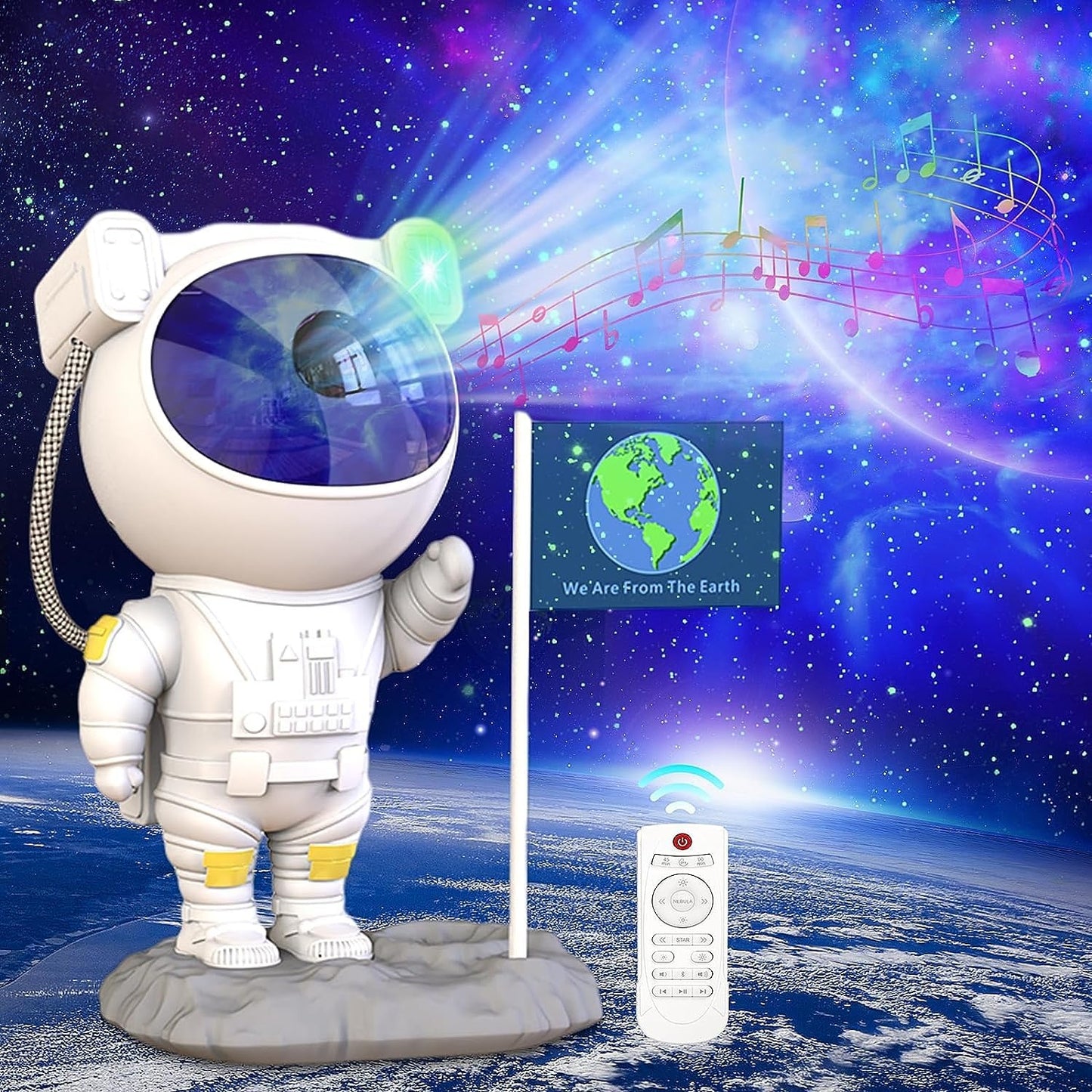 LAMPARA PROYECTOR ASTRONAUTA CON BLUETOOTH